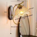 GobekUsa Iron Glass LED Wall Lights Modern Bedside Lamp 4w Bulb for Bathroom Bedroom Living Room