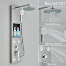 GobekUsa Rainfall Shower Panel with Storage Rack and Massage Jets