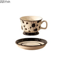 GobekUsa Flowers Pattern Ceramic Cup&saucer Set Gold-plated Coffee Tea Mug Juice Container