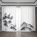 GobekUsa Bamboo Ink Painting Curtains for Home Decoration Elegant Finish
