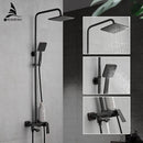 GobekUsa Brass Chrome Round Tube Shower Faucet with Slide Bar and Single Handle
