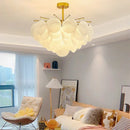 GobekUsa Elegant Glass Chandelier: French Light Luxury Crystal Lighting, Romantic Bedroom & Living Room Decor