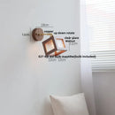 GobekUsa LED Walnut Wood Wall Sconce Clear Glass Bathroom Mirror Light