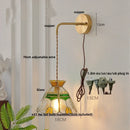 GobekUsa Glass Wall Lamp with Pull Chain Switch and Adjustable LED Light