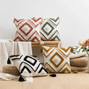 GobekUsa Geometric Embroidery Boho Cushion Cover Sofa Decorative Pillowcase Canvas Cotton