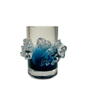 GobekUsa Blue Gradient Wavy Glass Vase for Floral Arrangements and Room Decor