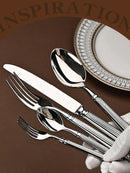 GobekUsa Golden Stainless Steel Flatware Set, 4Pcs Fork Knife Spoon Cutlery Kit.