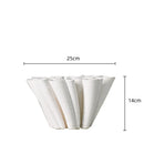 GobekUsa Geometric Ceramic Fold Pattern Flower Vase Decorative Home Ornament