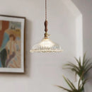 GobekUsa Clear Glass LED Hanging Lamp French Style Pendant Light for Home Decor