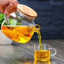 GobekUsa Glass Teapot with Infuser for Tea Brewing - 1000ml Heat Resistant Water Pot