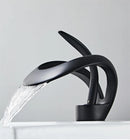 GobekUsa Black Brass Bathroom Basin Faucet With Waterfall Design
