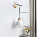 GobekUsa Ceramic LED Wall Lamp Modern Wood Decor Stair Light Fixtures