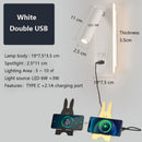 GobekUsa Black Brass LED Wall Lamp with USB Port & Switch - 3W Spotlight for Bedroom