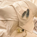 GobekUsa Cotton Embroidery Bed Linens Set: Full-Queen-King Size, Sheet, Duvet Cover, Pillowcase