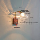 GobekUsa Clear Glass LED Wall Lights Modern Wood Walnut Copper Stair Fixture