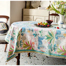 GobekUsa Jungle Vibes Tablecloth: Tiger Plants & Pagoda Print for Kitchen Garden