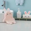 GobekUsa Cartoon Rabbit Hand Towel: Kids Coral Velvet Quick Dry Microfiber Towel