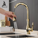GobekUsa Gold Kitchen Faucet Single Handle Pull Out Tap Mixer Swivel Water Mixer