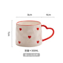 GobekUsa Hand Painted Heart Handle Ceramic Love Mug - Pink