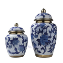 GobekUsa Chinese Retro Storage Tank Vase with Cover for Modern Home Decoration