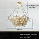 GobekUsa Gold Glass Chandelier Luxe Living Room Lighting Fixture Luxurious Hanging Lamp