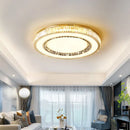 GobekUsa Gold Crystal Ceiling Lamp Double Layer Modern Chandelier Led Glossy Bedroom Decor