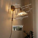 GobekUsa Glass Sconce LED Wall Lamp, Copper Nordic Bedroom Light Fixtures