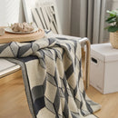GobekUsa 3D Cube Cotton Knitted Plaid Blanket - Soft and Cozy Nordic Bedspread