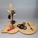 GobekUsa Cat Wooden Key Rack Holder Tray Tree Branch Hook Desktop Storage