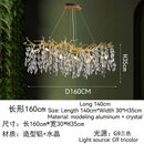 GobekUsa Golden Crystal Tree Chandelier, Luxury Matte Aluminum Art Ceiling Light for Living Room