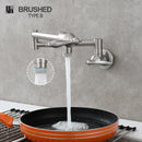 GobekUsa Brass Double Joint Telescopic Kitchen Faucet, Double Handle Sink Faucet