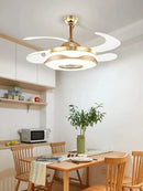 GobekUsa 42" Gold Bluetooth Ceiling Fan Light with Remote & RGB Color Control