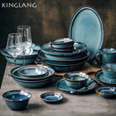 GobekUsa Beautiful Blue Ceramic Bowl Kiln Dinnerware Dish