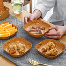 GobekUsa Imitation Wood Snack Plate Dish Tray for Sushi Breakfast Dried Fruit
