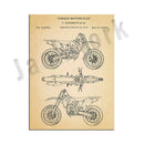 GobekUsa Dirt Bike Patent Blueprint Poster Canvas Wall Art