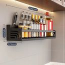 GobekUsa Double-Layer Kitchen Organizer Wall Spice Storage Rack