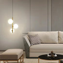 GobekUsa Brass/Black Glass Ball LED Pendant Lights Modern Bedroom Living Room Hanging Lamps
