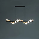 GobekUsa Gold Balls LED Chandelier: Art Deco Round Lighting with Acrylic Balls for Home Décor