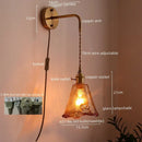 GobekUsa Amber Glass LED Wall Lamps for Living Room and Bathroom Mirror Lighting