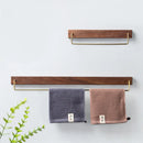 GobekUsa Black Walnut Wood Towel Rack with Brass Accents