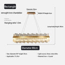 GobekUsa Golden Crystal Chandelier LED Pendant Light - Luxury Modern Glass Lighting