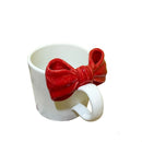 GobekUsa Bow Knot Ceramic Coffee Mug, Handgrip Porcelain Cup, Children Birthday Present