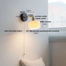 GobekUsa LED Wall Light Fixture Modern Black Wood Copper Sconce