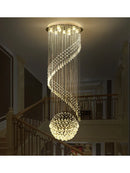 GobekUsa Crystal Chain Pendant Light Chandelier for Living Room and Staircase
