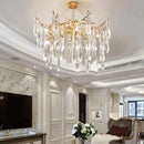 GobekUsa Crystal Water Drop LED Chandeliers: Modern Luxury Branch Design for Living & Dining Rooms