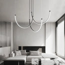 GobekUsa Copper Chandelier: Nordic Minimalist Lines Pendant Light for Living Room Decor