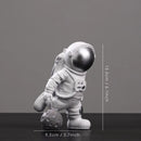 GobekUsa Astronaut Figurines: Modern Spaceman with Moon Sculpture, Perfect Gift for Man & Boyfriend