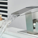 GobekUsa Brass Waterfall Bathroom Faucet Basin Taps with Temperature Display
