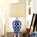 GobekUsa Blue Ceramic Bedside Table Lamp