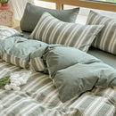 GobekUsa Cozy Striped Cotton Bedding Set - Breathable & Soft Quilt Kit